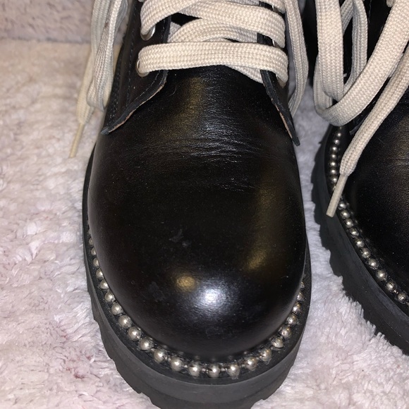 AQUA by Bloomingdales Leather Combat Boots 7.5 - Picture 6 of 7